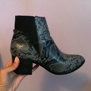 Snake Print Ankle Boots